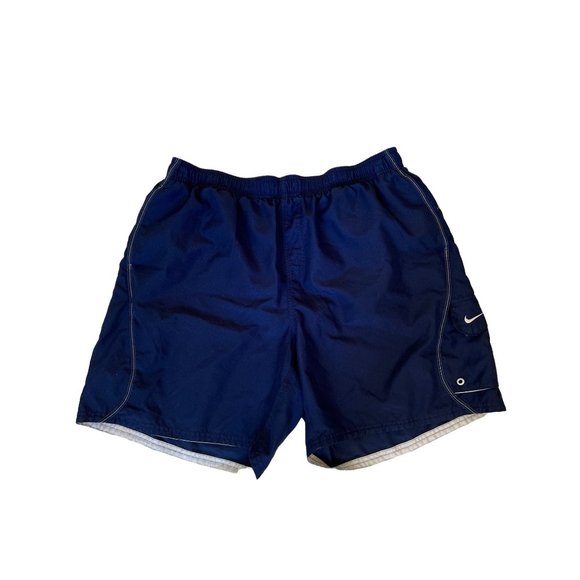 Nike Other - Nike Swim Trunks Vintage Shorts Size XXL Mens Swoosh Logo Blue 90s Men's Pockets